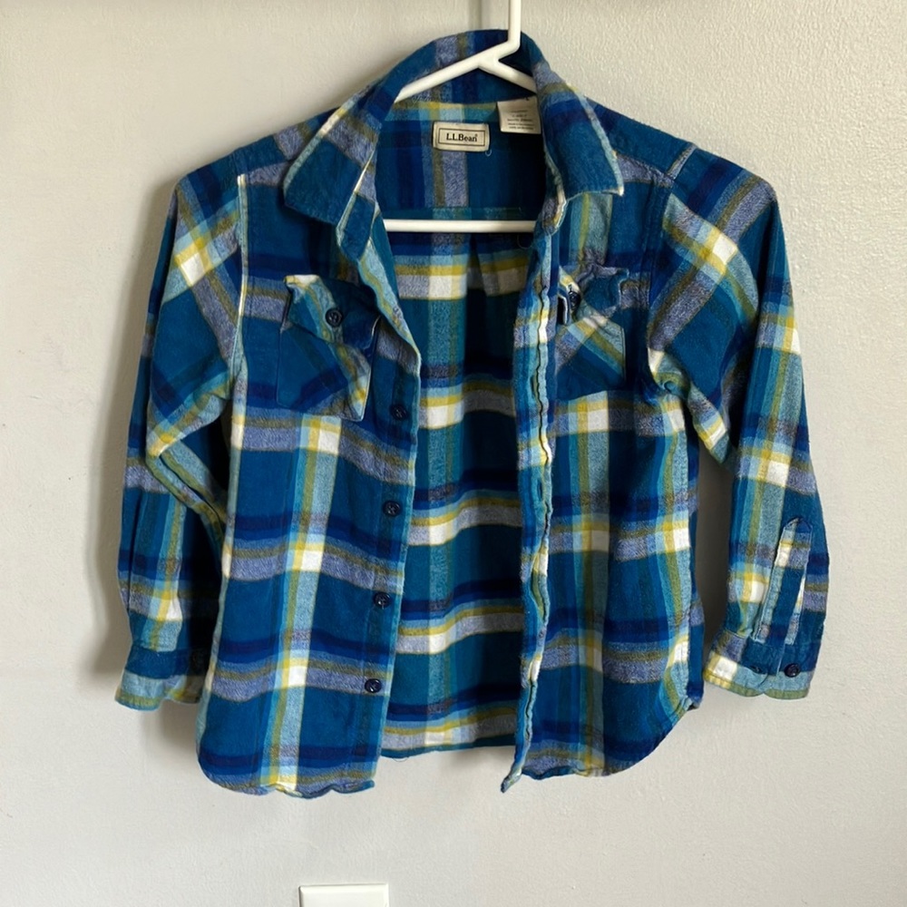 Llbean boys flannel size 6x-7 $12